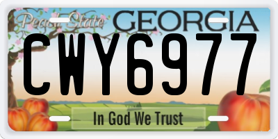 GA license plate CWY6977