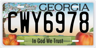 GA license plate CWY6978