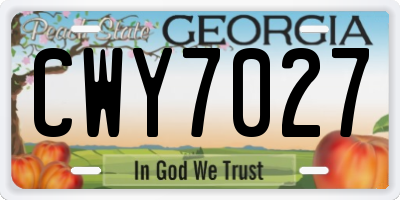 GA license plate CWY7027
