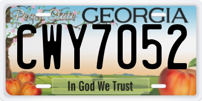 GA license plate CWY7052