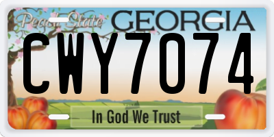 GA license plate CWY7074