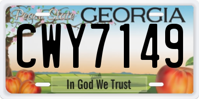 GA license plate CWY7149