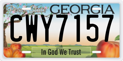 GA license plate CWY7157