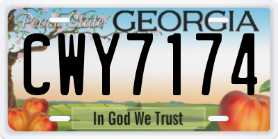 GA license plate CWY7174