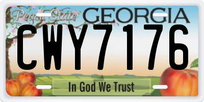 GA license plate CWY7176