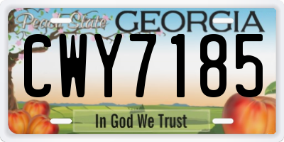 GA license plate CWY7185