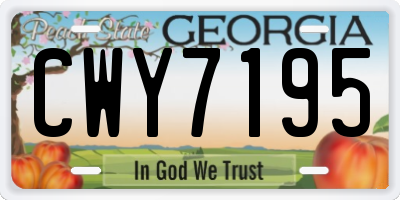 GA license plate CWY7195