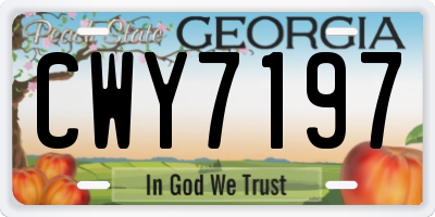 GA license plate CWY7197