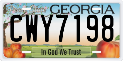 GA license plate CWY7198