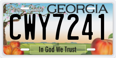 GA license plate CWY7241