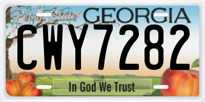 GA license plate CWY7282