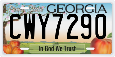 GA license plate CWY7290