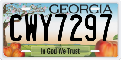 GA license plate CWY7297
