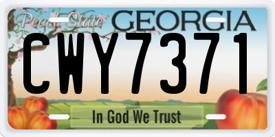 GA license plate CWY7371