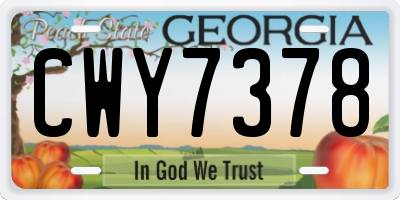 GA license plate CWY7378