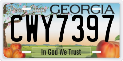 GA license plate CWY7397