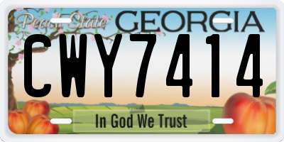 GA license plate CWY7414
