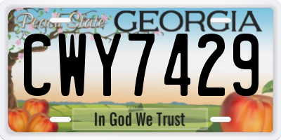 GA license plate CWY7429