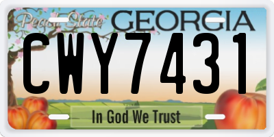 GA license plate CWY7431