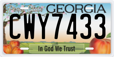 GA license plate CWY7433