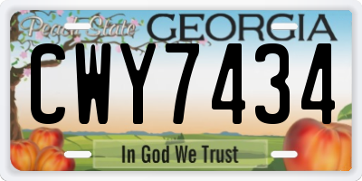 GA license plate CWY7434