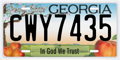 GA license plate CWY7435