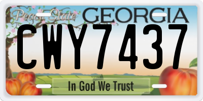 GA license plate CWY7437