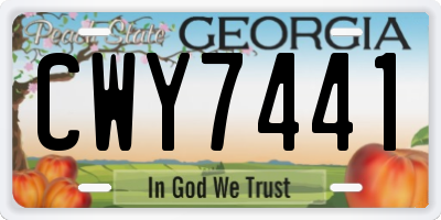 GA license plate CWY7441