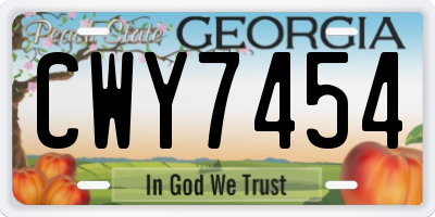 GA license plate CWY7454