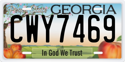 GA license plate CWY7469