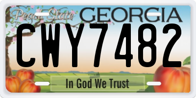 GA license plate CWY7482
