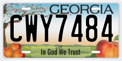 GA license plate CWY7484