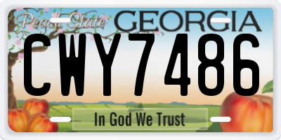 GA license plate CWY7486