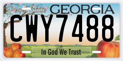 GA license plate CWY7488