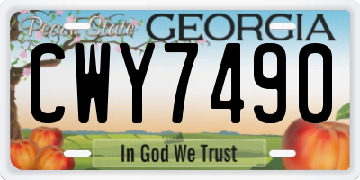 GA license plate CWY7490
