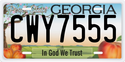 GA license plate CWY7555