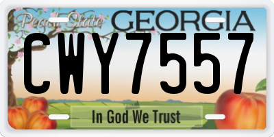 GA license plate CWY7557