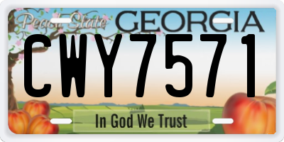 GA license plate CWY7571