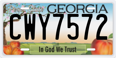 GA license plate CWY7572