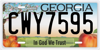 GA license plate CWY7595