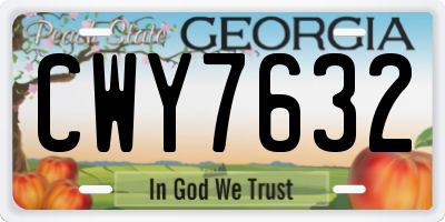 GA license plate CWY7632