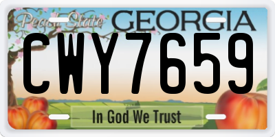 GA license plate CWY7659