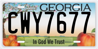 GA license plate CWY7677