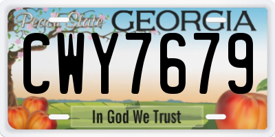 GA license plate CWY7679