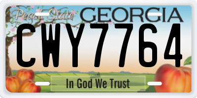 GA license plate CWY7764