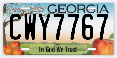 GA license plate CWY7767