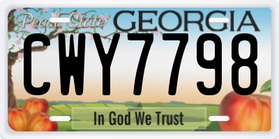 GA license plate CWY7798
