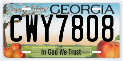 GA license plate CWY7808