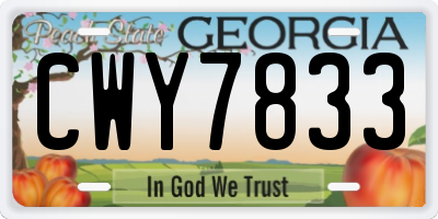 GA license plate CWY7833
