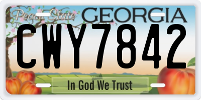 GA license plate CWY7842